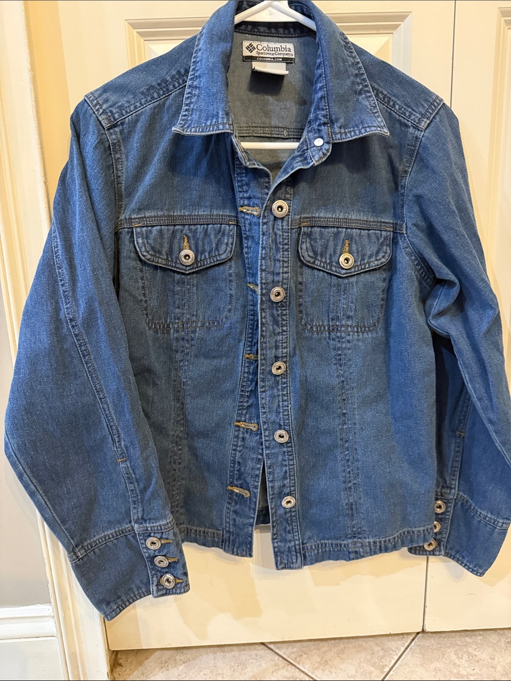 Columbia Blue Denim Button-Front Jacket